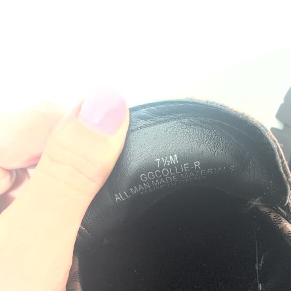 Guess GBG Los Angeles Collie Chumky Heel T Bar Loafers Faux Leather Women's 7.5 - Picture 8 of 10